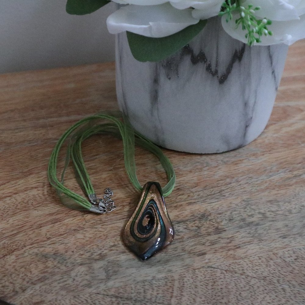 (3 for $20) Shimmery Glass Pendant Necklace